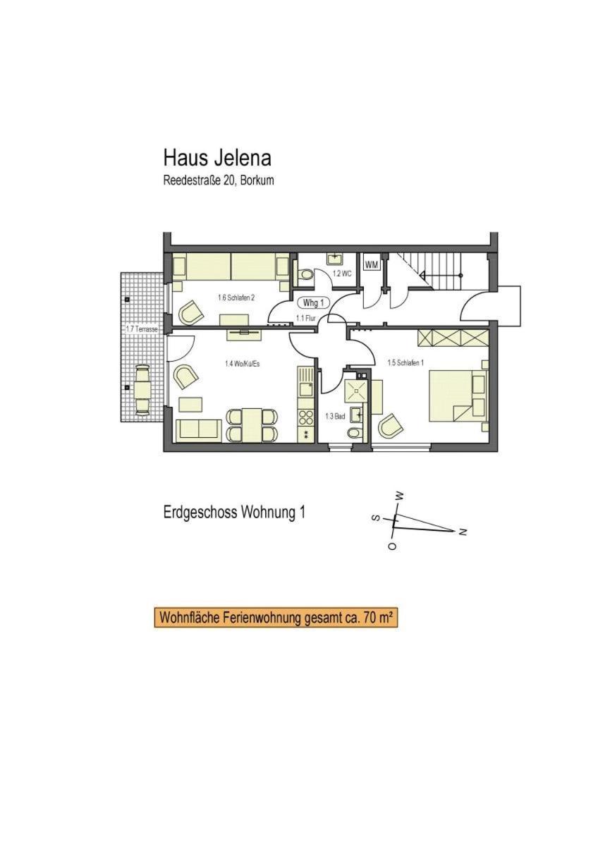 Haus Jelena Appartement 1 Borkum Exterior photo